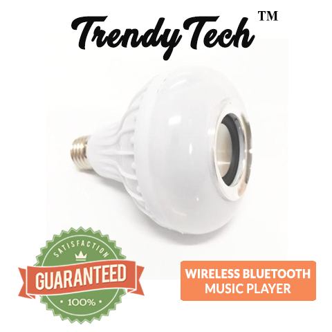 TRENDYTECH™ - WIRELESS BLUETOOTH MUSIC PLAYER + CUSTOMIZABLE RGB LIGHT BULB 100% SATISFACTION GUARANTEED!