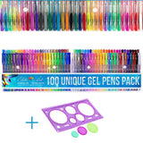 100 Unique no Duplicates Gel Pens with FREE Coloring E-Books!