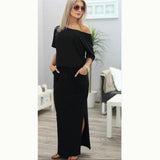 OLIVIA™ SIDE-SLIT MAXI DRESS WITH POCKETS