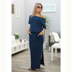 OLIVIA™ SIDE-SLIT MAXI DRESS WITH POCKETS